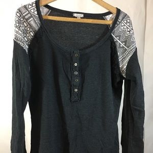 Boho thermal  long sleeve shirt